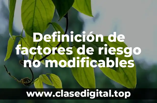 Definición de factores de riesgo no modificables