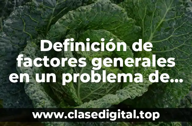 Ejemplos de factores generales en un problema de ecuación