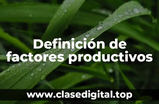 Definición de factores productivos