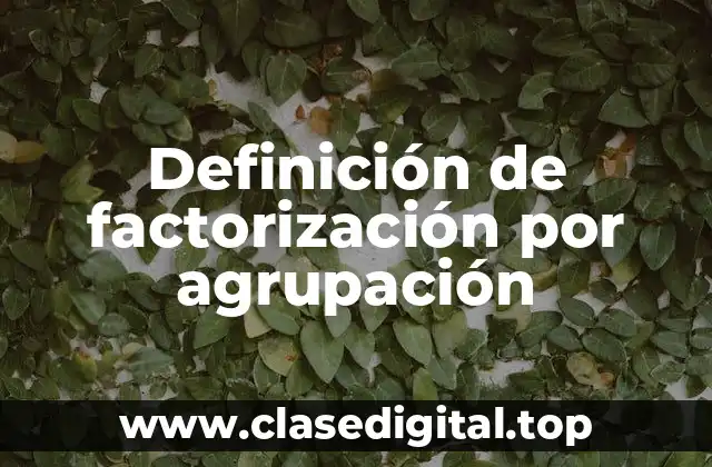 Definición técnica de factorización por agrupación