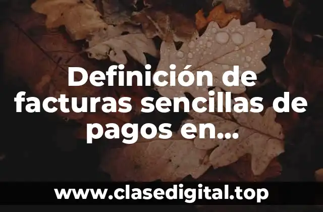 Definición de facturas sencillas de pagos en parcialidades