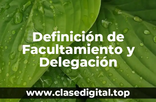 Definición de Facultamiento y Delegación