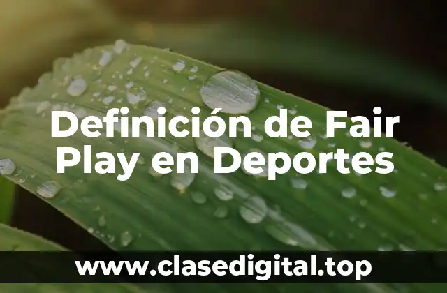 Definición de Fair Play en Deportes