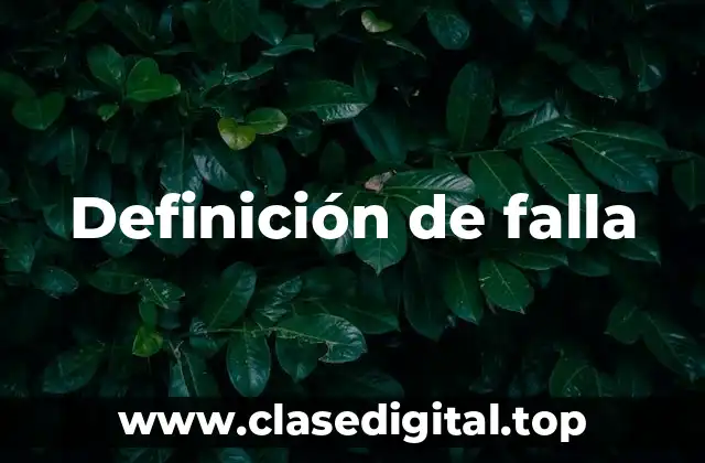 Definición de falla