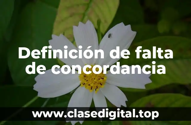 Definición de falta de concordancia