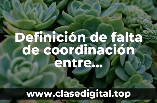 Definición de falta de coordinación entre departamentos