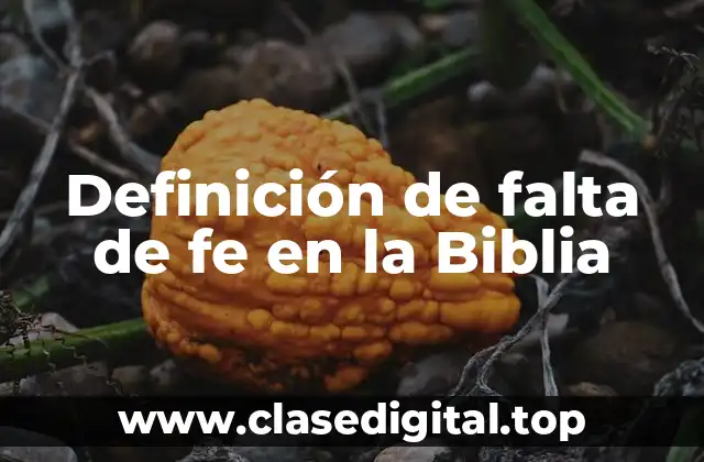 Definición de falta de fe en la Biblia
