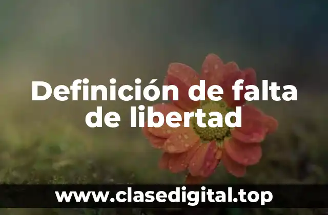 Definición de falta de libertad