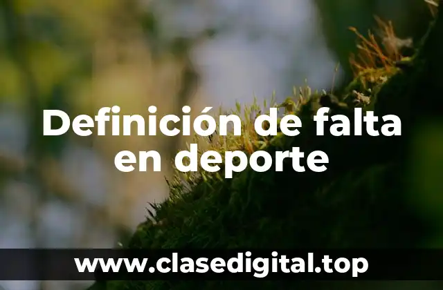 Definición de falta en deporte