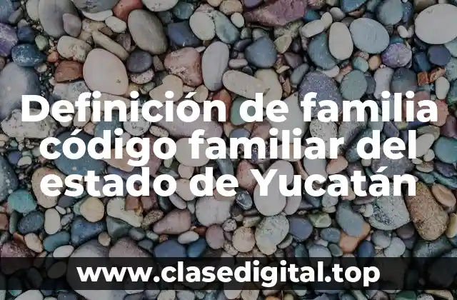 Definición de familia código familiar del estado de Yucatán