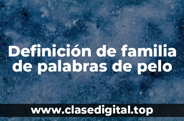 Definición de familia de palabras de pelo