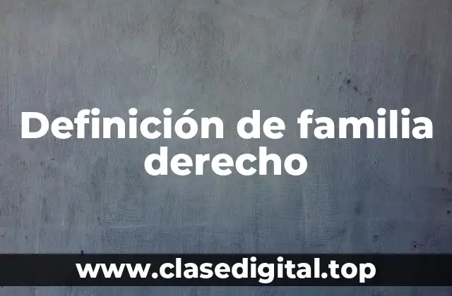 Definición de familia derecho