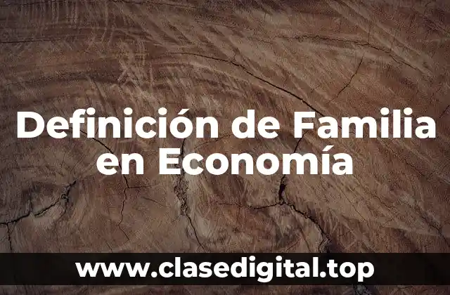 Definición técnica de familia en economía