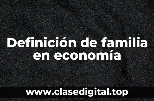 Definición de familia en economía