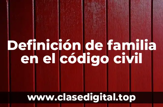 Definición de familia en el código civil