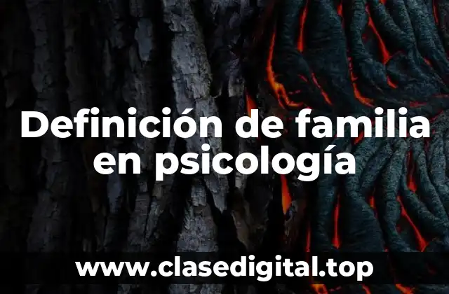 Definición de familia en psicología