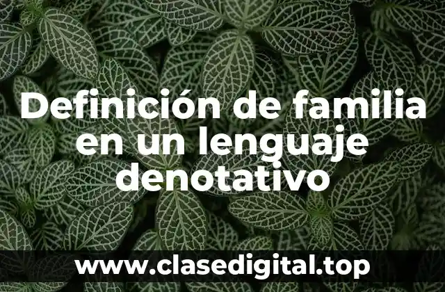 Definición de familia en un lenguaje denotativo
