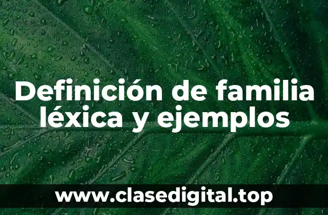 Definición de familia léxica y ejemplos