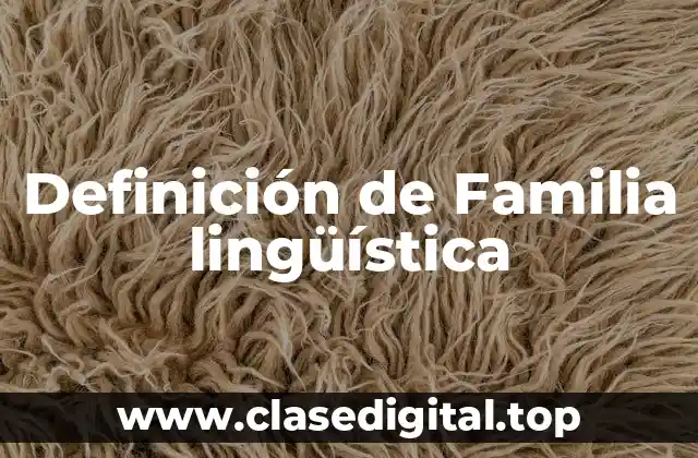 Definición de Familia lingüística