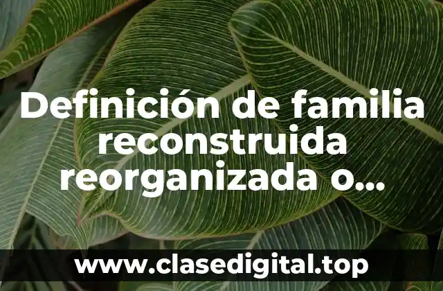 Definición de familia reconstruida reorganizada o binuclear