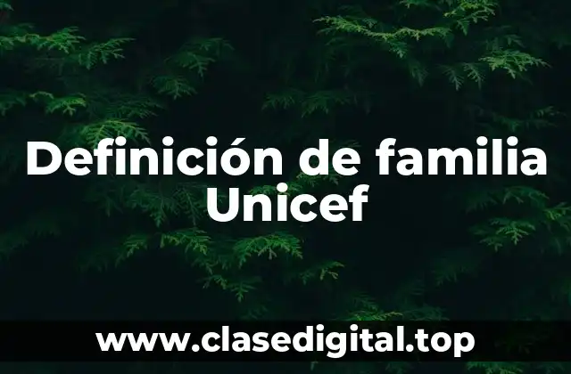 Definición de familia Unicef