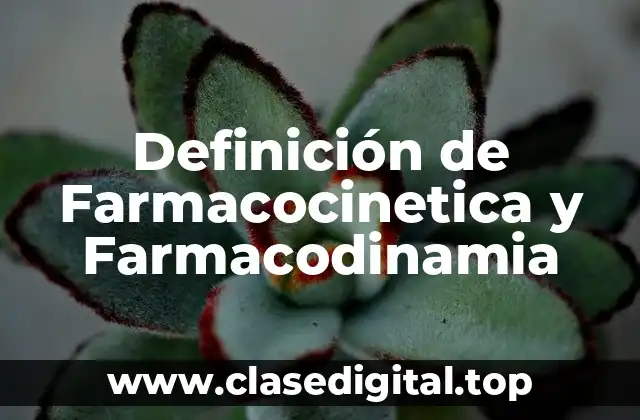 Definición de Farmacocinetica y Farmacodinamia