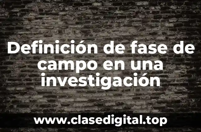 Definición de fase de campo en una investigación