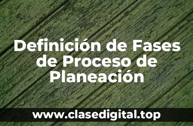Definición de Fases de Proceso de Planeación