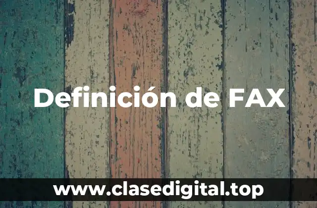 Definición de FAX