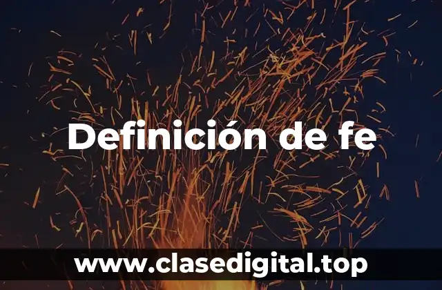 Definición de fe