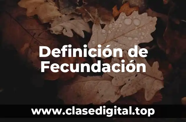 Definición de Fecundación