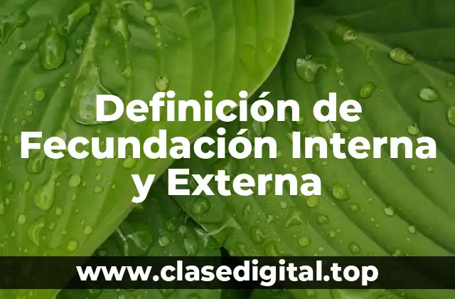 Definición de Fecundación Interna y Externa