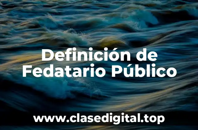 Definición de Fedatario Público