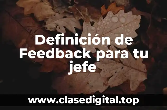 Definición de Feedback para tu jefe