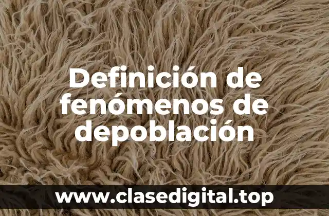 Definición de fenómenos de depoblación