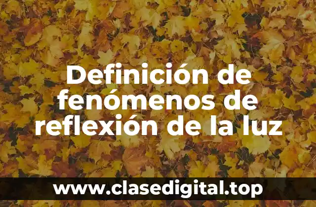 Definición de fenómenos de reflexión de la luz
