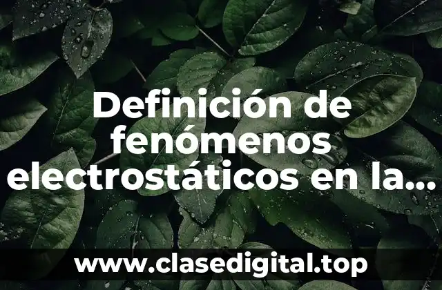Definición de fenómenos electrostáticos en la naturaleza