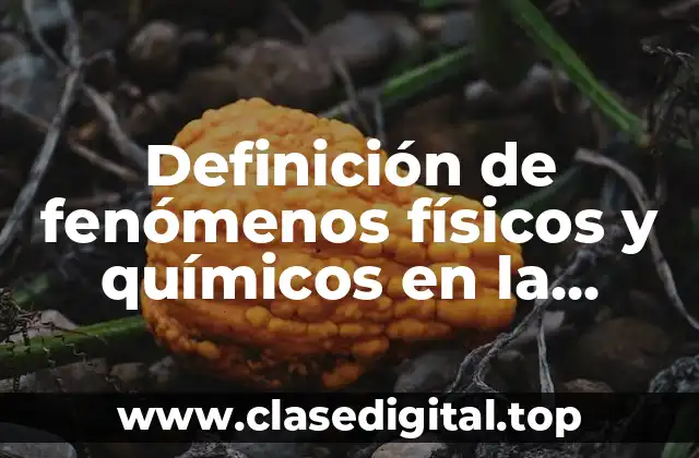 Definición de fenómenos físicos y químicos en la naturaleza