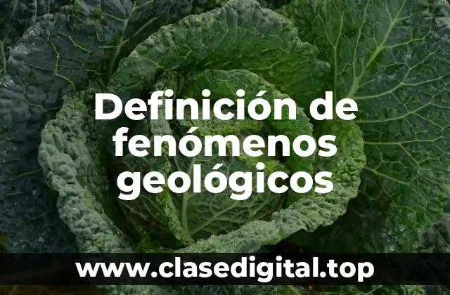 Definición de fenómenos geológicos