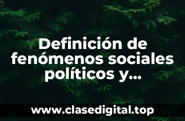 Definición de fenómenos sociales políticos y económicos