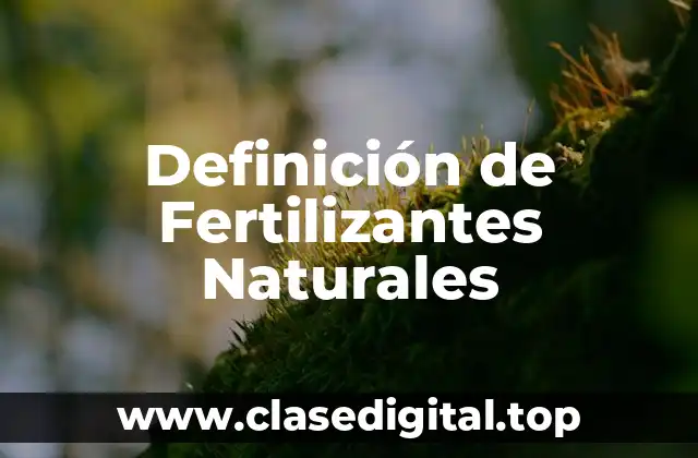 Ejemplos de Fertilizantes Naturales