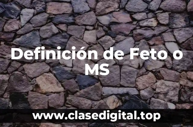 Definición de Feto o MS