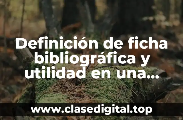 Definición técnica de ficha bibliográfica