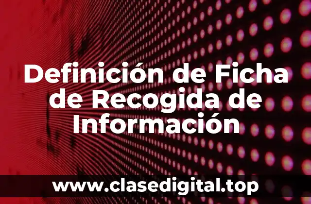 Definición de Ficha de Recogida de Información