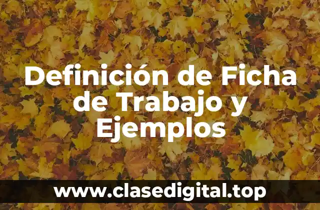 Definición de Ficha de Trabajo y Ejemplos