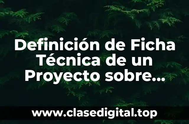 Definición de Ficha Técnica de un Proyecto sobre Reciclaje