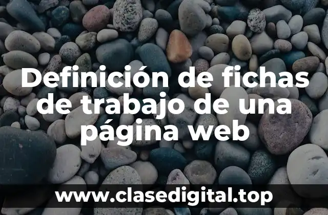 Definición de fichas de trabajo de una página web