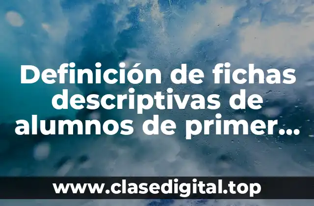 Definición de fichas descriptivas de alumnos de primer grado