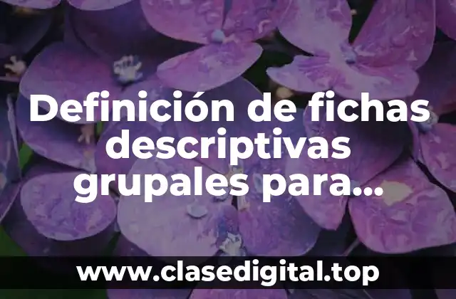 Ejemplos de fichas descriptivas grupales