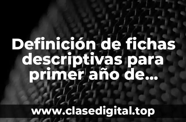 Ejemplos de fichas descriptivas para primer año de primaria